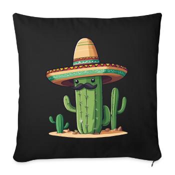Cactus Fiesta Funny Mexican Holiday - Sofa pillowcase 17,3'' x 17,3'' (45 x 45 cm) - black - Front