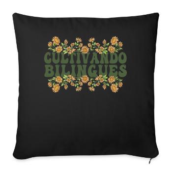 Cultivando Bilingües Spanischlehrer - Sofakissenbezug 45 x 45 cm - Schwarz - Vorne