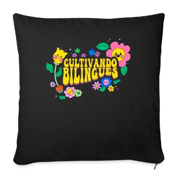 Cultivando Bilingües Spanish Teacher - Sofa pillowcase 17,3'' x 17,3'' (45 x 45 cm) - black - Front
