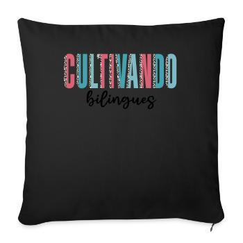 Cultivando Bilingües Spanish Teacher - Sofa pillowcase 17,3'' x 17,3'' (45 x 45 cm) - black - Front