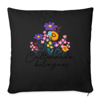 Cultivando Bilingües Spanish Teacher - Sofa pillowcase 17,3'' x 17,3'' (45 x 45 cm) - black - Front