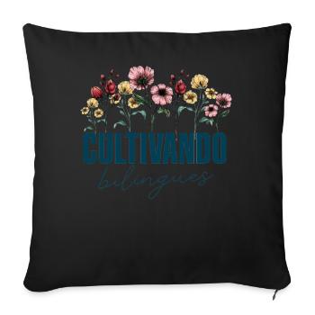 Cultivando Bilingües Spanish Teacher - Sofa pillowcase 17,3'' x 17,3'' (45 x 45 cm) - black - Front