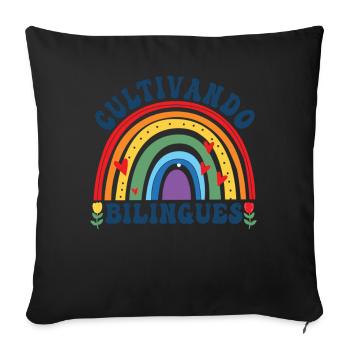 Cultivando Bilingües Spanish Teacher - Sofa pillowcase 17,3'' x 17,3'' (45 x 45 cm) - black - Front