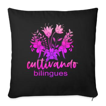 Cultivando Bilingües Spanish Teacher - Sofa pillowcase 17,3'' x 17,3'' (45 x 45 cm) - black - Front
