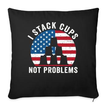 Sport Stacking Stacks Coupe de vitesse empilée - Housse de coussin décorative 45 x 45 cm - noir - Devant