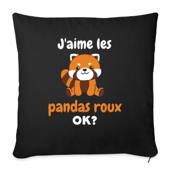 I like red pandas ok? Cute Red Panda - Sofa pillowcase 17,3'' x 17,3'' (45 x 45 cm) - black - Front