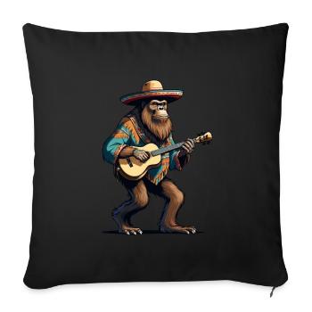 Bigfoot Mexican Mariachi Guitarist Fiesta - Sofa pillowcase 17,3'' x 17,3'' (45 x 45 cm) - black - Front