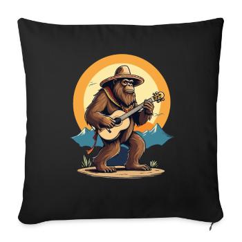 Bigfoot Mexican Mariachi Guitar Fun - Sofa pillowcase 17,3'' x 17,3'' (45 x 45 cm) - black - Front