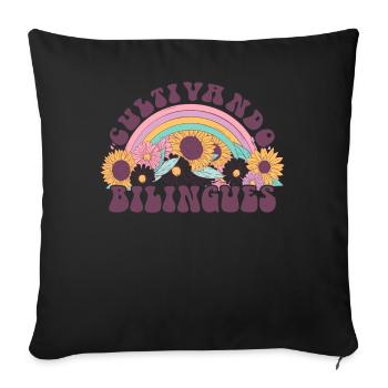 Cultivando Bilingües Spanish Teacher - Sofa pillowcase 17,3'' x 17,3'' (45 x 45 cm) - black - Front