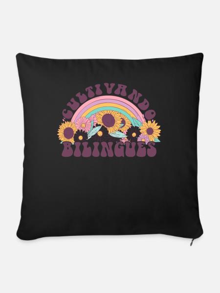 Cultivando Bilingües Spanischlehrer - Sofakissenbezug 45 x 45 cm - Schwarz