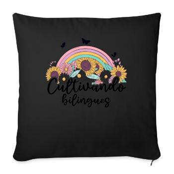 Cultivando Bilingües Spanish Teacher - Sofa pillowcase 17,3'' x 17,3'' (45 x 45 cm) - black - Front