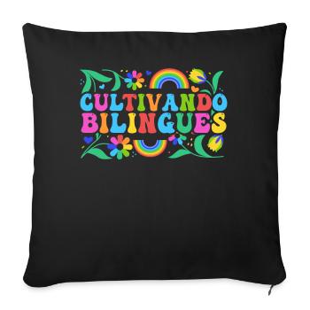Cultivando Bilingües Spanish Teacher - Sofa pillowcase 17,3'' x 17,3'' (45 x 45 cm) - black - Front