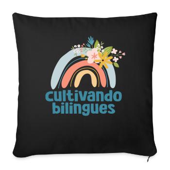 Cultivando Bilingües Spanish Teacher - Sofa pillowcase 17,3'' x 17,3'' (45 x 45 cm) - black - Front