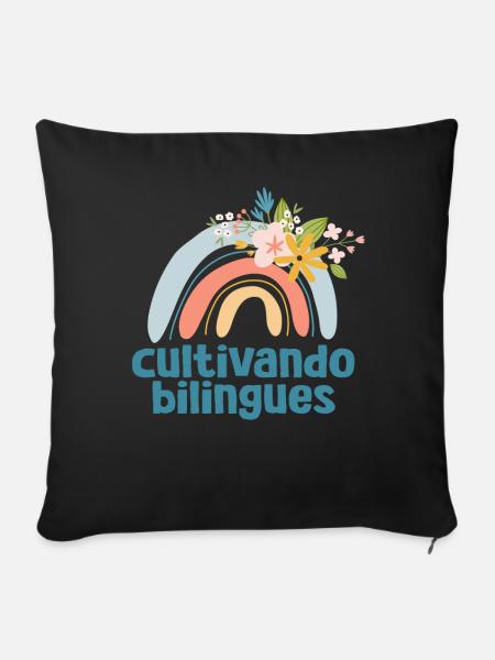 Cultivando Bilingües Spanischlehrer - Sofakissenbezug 45 x 45 cm - Schwarz