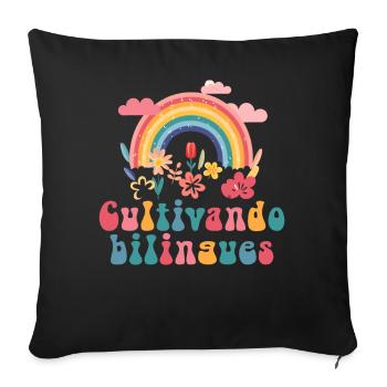 Cultivando Bilingües Spanish Teacher - Sofa pillowcase 17,3'' x 17,3'' (45 x 45 cm) - black - Front