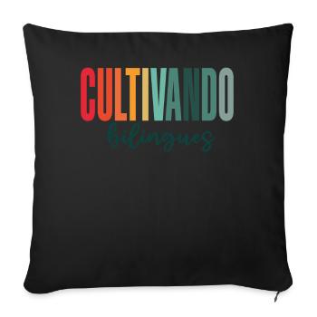 Cultivando Bilingües Spanish Teacher - Sofa pillowcase 17,3'' x 17,3'' (45 x 45 cm) - black - Front