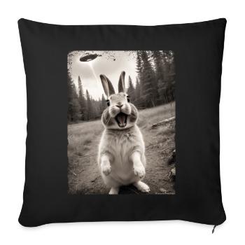 Funny Bunny Selfie Alien Spaceship - Sofa pillowcase 17,3'' x 17,3'' (45 x 45 cm) - black - Front