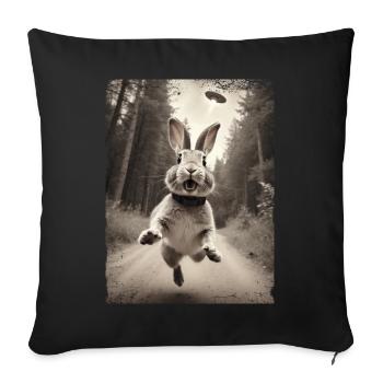 Funny Bunny Selfie Alien Spaceship - Sofa pillowcase 17,3'' x 17,3'' (45 x 45 cm) - black - Front