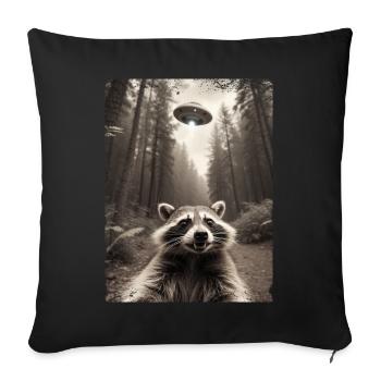 Drôle De Raton Laverrin Selfie Vaisseau Spatial Alien - Housse de coussin décorative 45 x 45 cm - noir - Devant