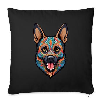 Berger allemand Dia De Muertos Sugar Skull Design - Housse de coussin décorative 45 x 45 cm - noir - Devant