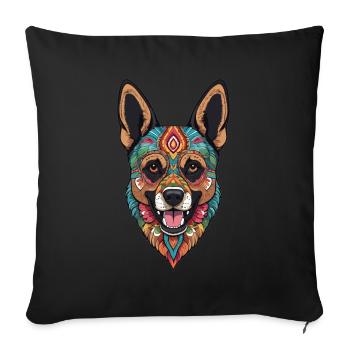 Berger allemand Dia De Muertos Sugar Skull Design - Housse de coussin décorative 45 x 45 cm - noir - Devant