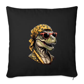 Lustige Dinosaurier Mutter Coole Dino Frau Style - Sofakissenbezug 45 x 45 cm - Schwarz - Vorne