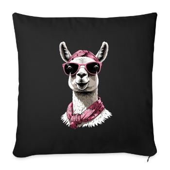 Llama Loving Mom Funny Mom Design - Sofa pillowcase 17,3'' x 17,3'' (45 x 45 cm) - black - Front