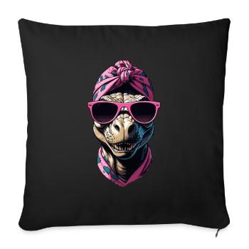 Funny Dinosaur Mom Cool Dino Woman Style - Sofa pillowcase 17,3'' x 17,3'' (45 x 45 cm) - black - Front