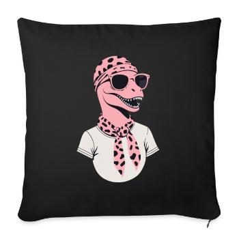 Drôle Dinosaure Maman Cool Dino Femme - Housse de coussin décorative 45 x 45 cm - noir - Devant