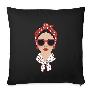 Iconic Woman Stylish Mom Funny Mom - Sofa pillowcase 17,3'' x 17,3'' (45 x 45 cm) - black - Front