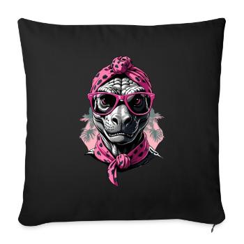 Funny Dinosaur Mom Mom Dinosaur Style - Sofa pillowcase 17,3'' x 17,3'' (45 x 45 cm) - black - Front