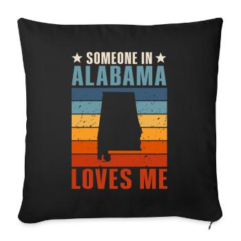 Quelqu’un en Alabama m’aime - Housse de coussin décorative 45 x 45 cm - noir - Devant