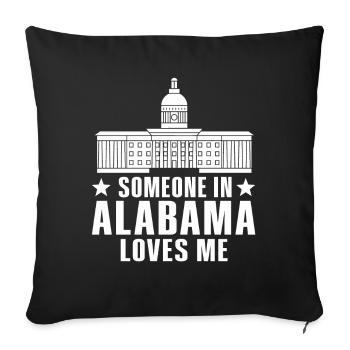 Quelqu’un en Alabama m’aime - Housse de coussin décorative 45 x 45 cm - noir - Devant