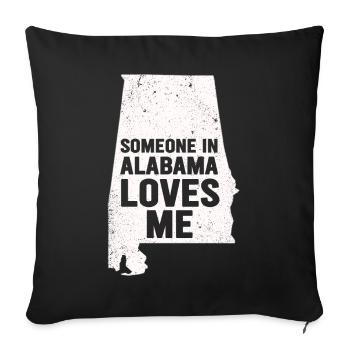 Quelqu’un en Alabama m’aime - Housse de coussin décorative 45 x 45 cm - noir - Devant