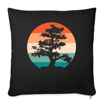 Bonsai-Baum-Vintage Bonsai-Enthusiast - Sofakissenbezug 45 x 45 cm - Schwarz - Vorne