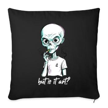 Alien drôle disant Alien humoristique - Housse de coussin décorative 45 x 45 cm - noir - Devant