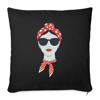 Iconic Woman Stylish Mom Funny Mom - Sofa pillowcase 17,3'' x 17,3'' (45 x 45 cm) - black - Front