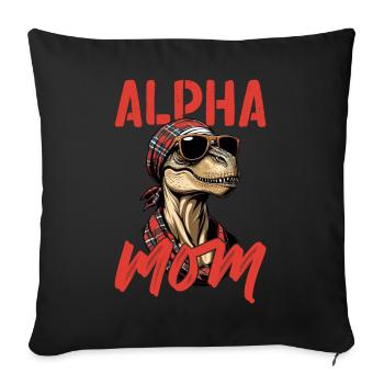 Maman alpha Drôle Dinosaure Iconique Maman - Housse de coussin décorative 45 x 45 cm - noir - Devant