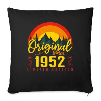 Anniversaire 1952 cadeau 1952 anniversaire - Housse de coussin décorative 45 x 45 cm - noir - Devant