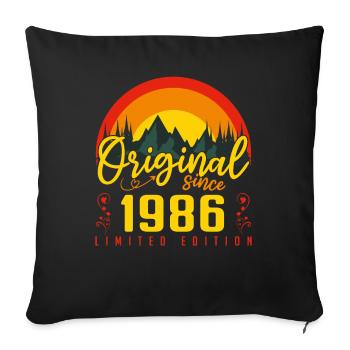 1986 Birthday Gift 1986 Anniversary - Sofa pillowcase 17,3'' x 17,3'' (45 x 45 cm) - black - Front
