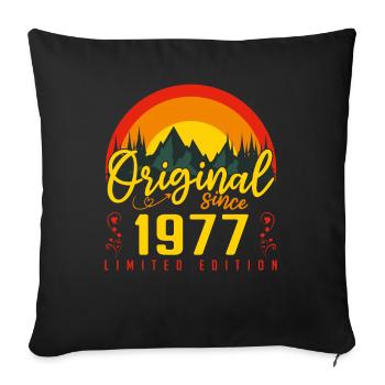 1977 Birthday Gift 1977 Anniversary - Sofa pillowcase 17,3'' x 17,3'' (45 x 45 cm) - black - Front