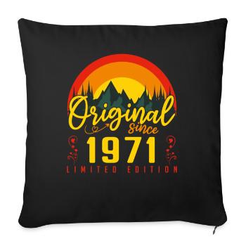 1971 Birthday Gift 1971 Anniversary - Sofa pillowcase 17,3'' x 17,3'' (45 x 45 cm) - black - Front