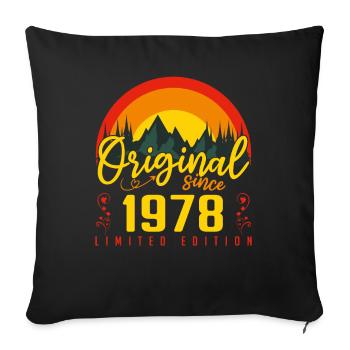 1978 Birthday Gift 1978 Birthday - Sofa pillowcase 17,3'' x 17,3'' (45 x 45 cm) - black - Front