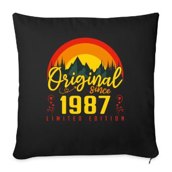 1987 Geburtstagsgeschenk 1987 Jubiläum - Sofakissenbezug 45 x 45 cm - Schwarz - Vorne