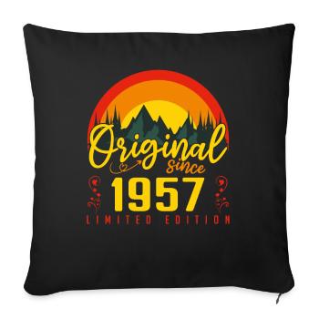 1957 Birthday Gift 1957 Anniversary - Sofa pillowcase 17,3'' x 17,3'' (45 x 45 cm) - black - Front