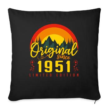 1951 Geburtstagsgeschenk 1951 Jubiläum - Sofakissenbezug 45 x 45 cm - Schwarz - Vorne