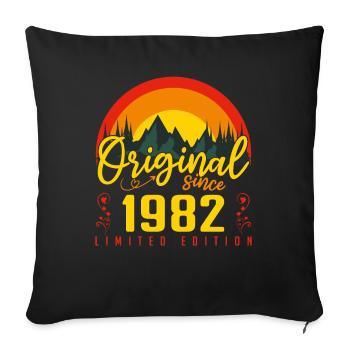 Anniversaire 1982 cadeau 1982 anniversaire - Housse de coussin décorative 45 x 45 cm - noir - Devant