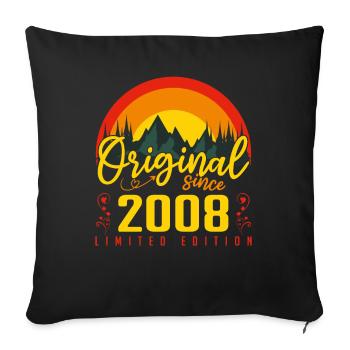 2008 Birthday Gift 2008 Birthday - Sofa pillowcase 17,3'' x 17,3'' (45 x 45 cm) - black - Front