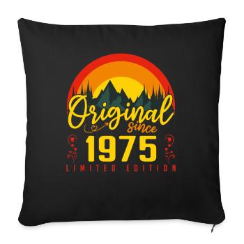 1975 Birthday Gift 1975 Birthday - Sofa pillowcase 17,3'' x 17,3'' (45 x 45 cm) - black - Front