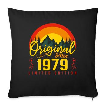 1979 Birthday Gift 1979 Birthday - Sofa pillowcase 17,3'' x 17,3'' (45 x 45 cm) - black - Front
